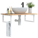 Basin Shelf Wall Mounted Steel and Solid Wood Acacia 3302780