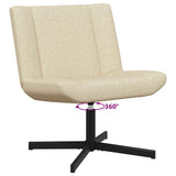 Swivel Chair Cream 63 x 75 x 76 cm Fabric 42007331