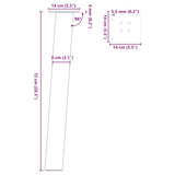 Console Table Legs 4 pcs Natural Steel 72 cm Steel 4012507