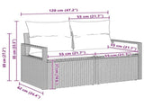 Garden Sofa Set with Cushion 8 pcs Black Poly Rattan 3347733