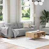Sofa Set with Cushion 2 pcs Grey 221 x 78 x 80 cm Fabric 3324718