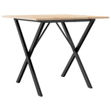 ZNTS Dining Table X-Frame 90x90x75 cm Solid Wood Pine and Steel 3282696