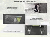 3 Man Camping Tent with Living Area and 2 Bedrooms, 3000mm Waterproof Family Tent with Sewn-in T3398P347559