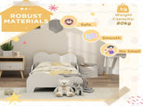 Cloud-Themed Toddler Bed Frame with Safety Rails, 143.5 x 74.5 x 56cm T3398P379029