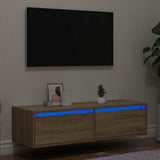 TV Cabinet with LED Lights Sonoma Oak 100X35.5x25 cm 860240