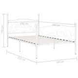 Bed Frame without Mattress with Slatted Base White Metal 100x200 cm 284448