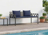 Outdoor Benches 2 -Seater 116 x 56 x 75 cm Poly Rattan 42025355