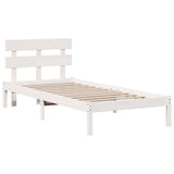 Bed Frame with Headboard White 80 x 200 cm Solid Pine wood 872135