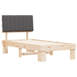 Bed Frame with Upholstered Headboard Dark Grey 90 x 190 cm 877525
