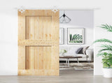 Sliding Door Natural and White 95 x 210 cm Solid Pine Wood 3445111