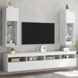 TV Cabinets with LED Lights 2 pcs White 30.5x30x90 cm 837002