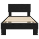 Bed Frame with Headboard Black Oak 80 x 200 cm Engineered Wood 8009087