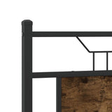 Bed Frame without Mattress Smoked Oak 140x190 cm Engineered Wood 4106926