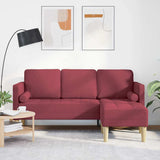Sofa Set with Cushion Wine Red 173 x 131 x 67 cm Polyester 42001916
