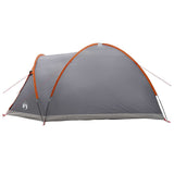 Cabin Tent Grey and Orange 4-Person Polyester and Steel 42028581