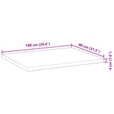 Table Top Rectangular 100x80x4 cm Solid Wood Acacia 4008797