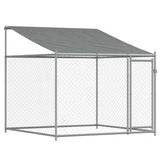 Dog Cage with Roof and Doors Grey 8x2x2 m Galvanised Steel 3209565