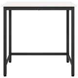 Table White 80 x 50 x 77 cm Engineered Wood and Steel 873791