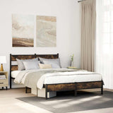 Bed Frame without Mattress Smoked Oak 100x200 cm Engineered Wood 4017231