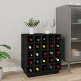 Wine Cabinet Black 55.5x34x61 cm Solid Wood Pine 821531