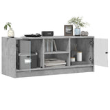 TV Cabinet with Glass Doors Concrete Grey 102x37x42 cm 836374