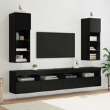 Wall-mounted TV Cabinets 2 pcs Black Oak 30.5 x 30 x 90 cm 882953