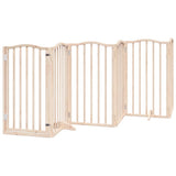 Dog Gate with Door Foldable 6 Panels 300 cm Poplar Wood 352207
