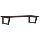 Basin Shelf Wall Mounted Steel and Solid Wood Oak 3302627