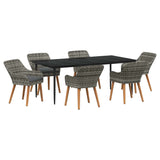Garden Dining Set with Cushion 7 pcs Grey Poly Rattan 3261682