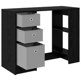 Desk with Drawer Black Oak 100 x 40 x 75 cm Engineered Wood 8000453