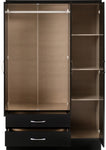 ZNTS Nevada 3 Door 2 Drawer Mirrored Wardrobe 100-101-182