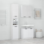 ZNTS 3 Piece Bathroom Cabinet Set High Gloss White Engineered Wood 3115880