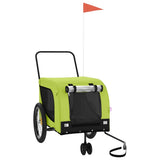 Pet Bike Trailer Green and Black Oxford Fabric and Iron 94032