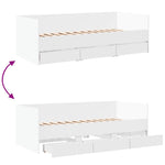 ZNTS Daybed with Drawers without Mattress White 90x200 cm 3280818