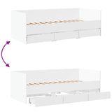 ZNTS Daybed with Drawers without Mattress White 90x200 cm 3280818