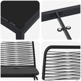 Garden Dining Set 7 pcs Black Powder-Coated Steel 3379391