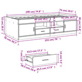 Daybed Black Engineered wood, Plywood Small Single 3280259
