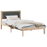 Bed Frame with Headboard Dark Grey 100 x 200 cm Solid Pine Wood 878210