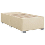 Box Spring Bed with Mattress Cream 90x200 cm Fabric 3285790