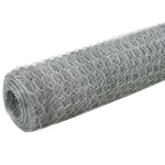Chicken Wire Fence Galvanised Steel 25x1.2 m Silver 143328