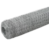 Chicken Wire Fence Galvanised Steel 25x1.2 m Silver 143328