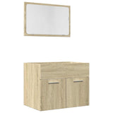 2 Piece Bathroom Furniture Set Sonoma Oak Engineered Wood 856372