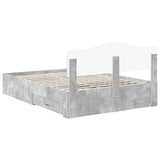 Bed Frame Concrete Grey 150 x 200 cm Engineered Wood 3413180