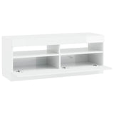 LED TV Cabinet High Gloss White Engineered Wood 897429