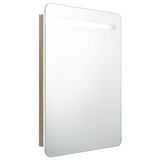 Bathroom Cabinet White and Oak MDF in melamine finish, glass Medium 326508
