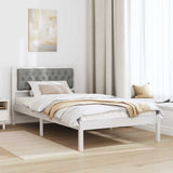 Bed Frame Light Grey 100 x 200 cm Solid Pine Wood 878213