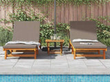 Sun Lounger 3 pcs Solid Acacia Wood Brown 3325209