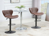 Bar Stools Set of 2 Adjustable Height Swivel Bar Chairs in PU Leather with Backrest & Footrest, T3398P329826