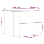 ZNTS Wall-mounted Bedside Cabinet Black 45x30x35 cm 848327