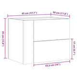 ZNTS Wall-mounted Bedside Cabinet Black 45x30x35 cm 848327